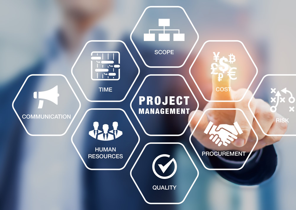 project management services pointing hand